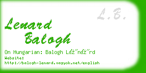 lenard balogh business card